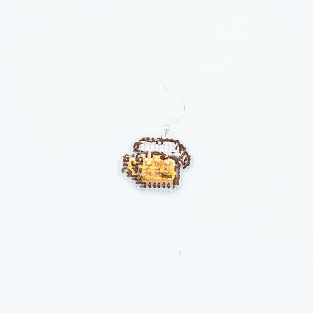 Beer - Cross stitch earrings