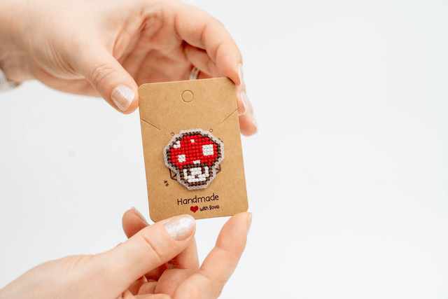 Mushroom - Cross stitch pins