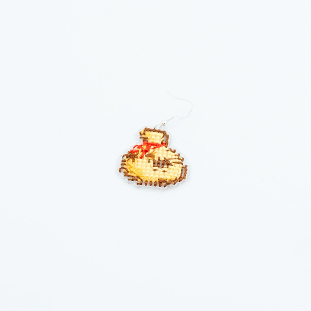 Bell Bag - Cross stitch earrings 