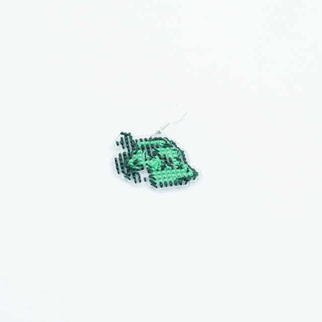 Leaf - Cross stitch earrings
